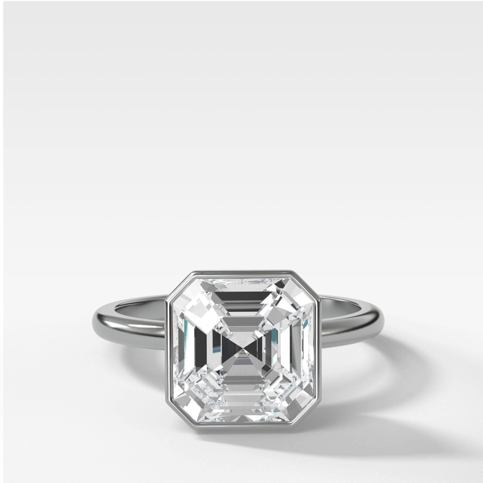 Penumbra Bezel Set Engagement Ring With Asscher Cut