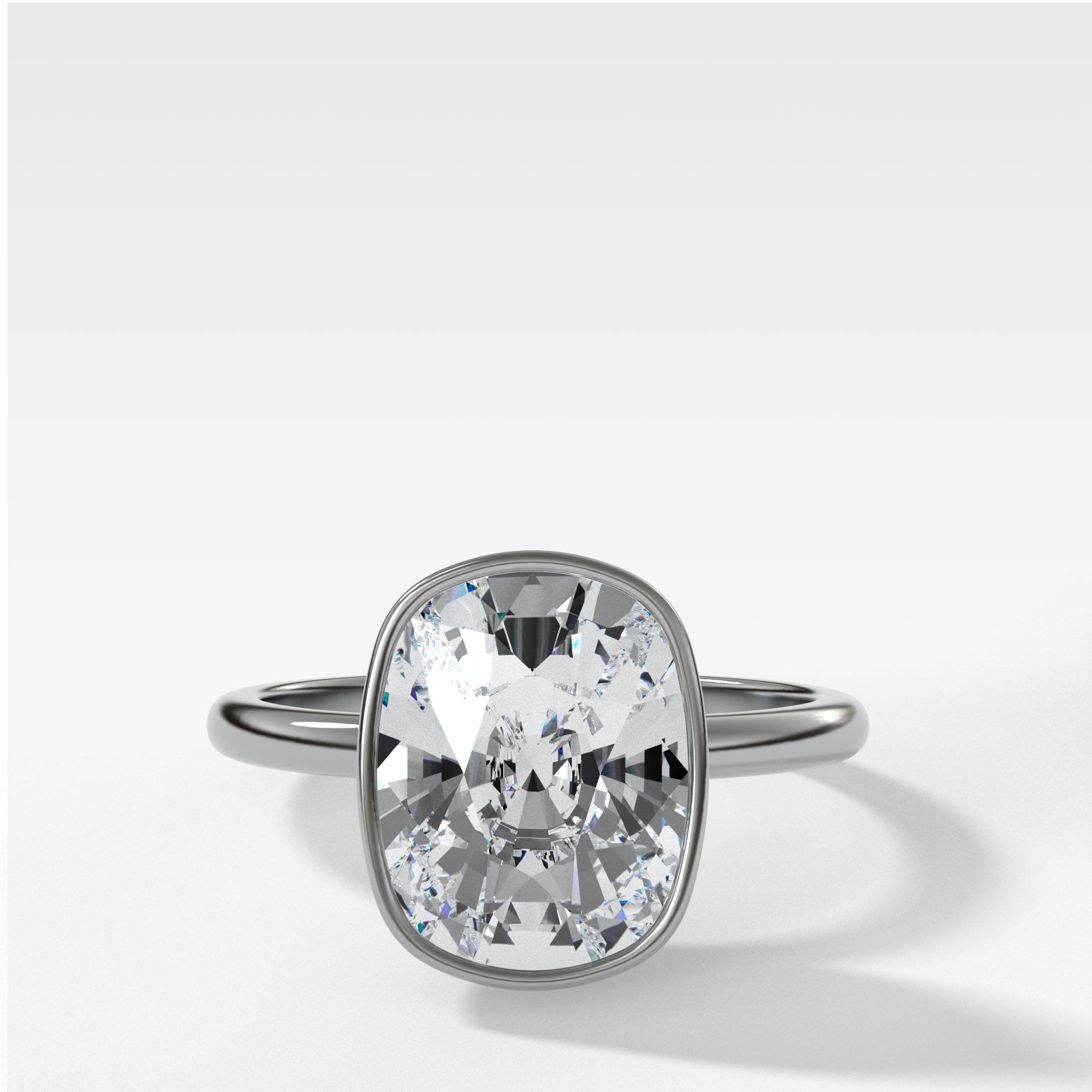 Penumbra Bezel Set Engagement Ring With Elongated Cushion Cut