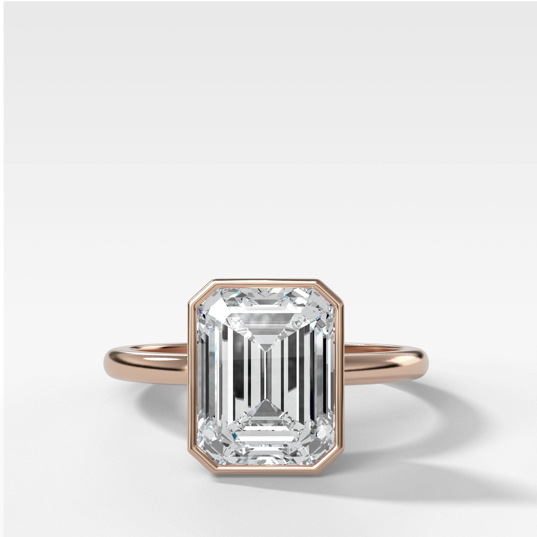 Penumbra Bezel Set Engagement Ring With Emerald Cut