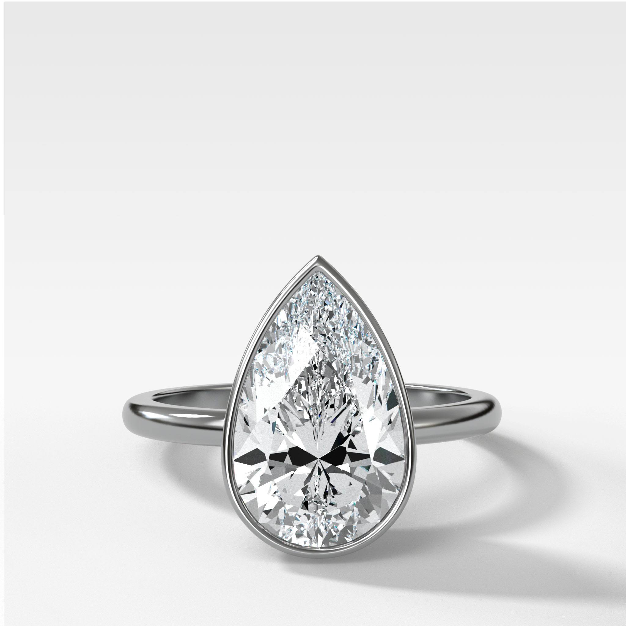 Penumbra Bezel Set Engagement Ring With Pear Cut