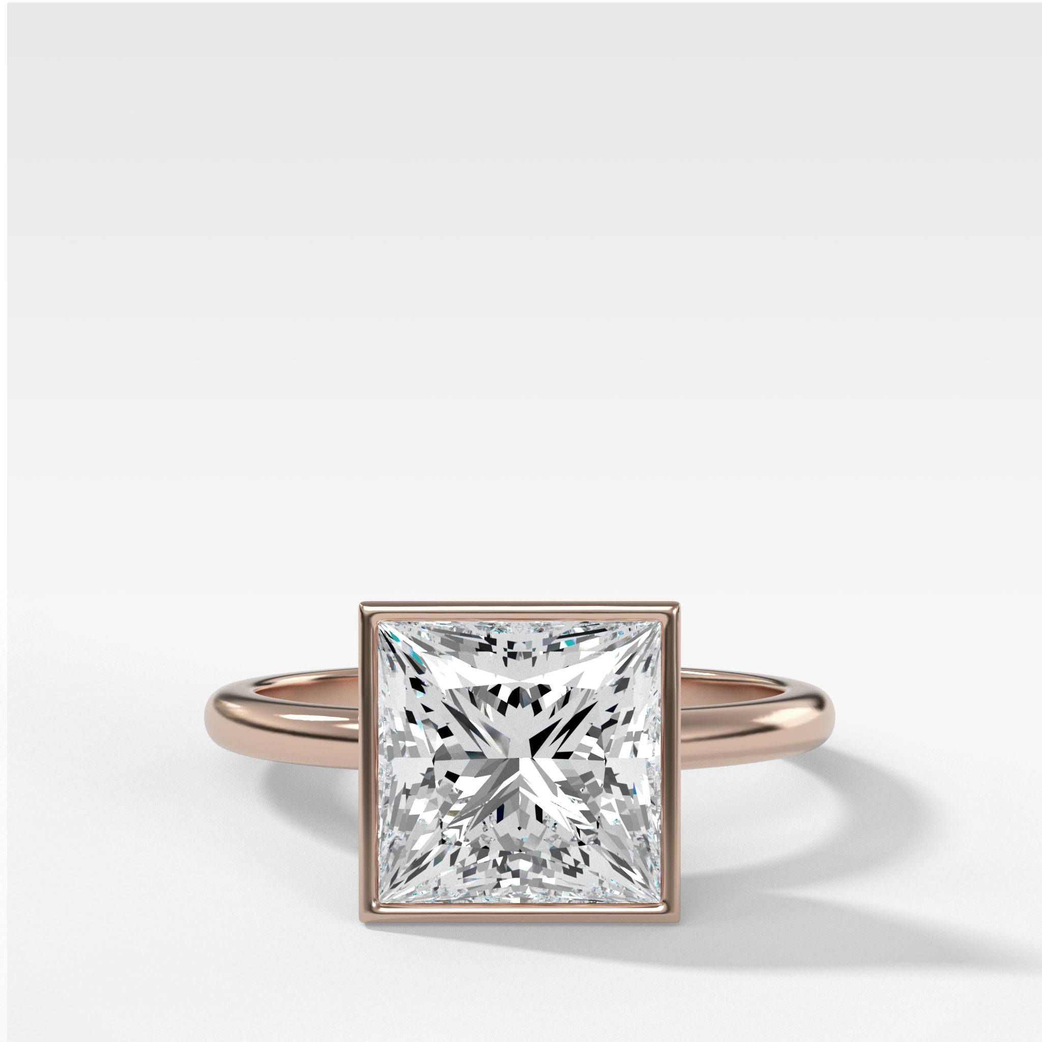 Penumbra Bezel Set Engagement Ring With Princess Cut