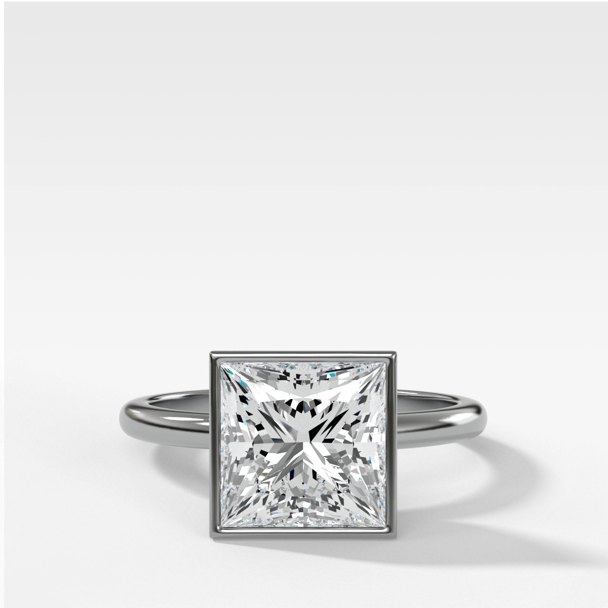 Penumbra Bezel Set Engagement Ring With Princess Cut