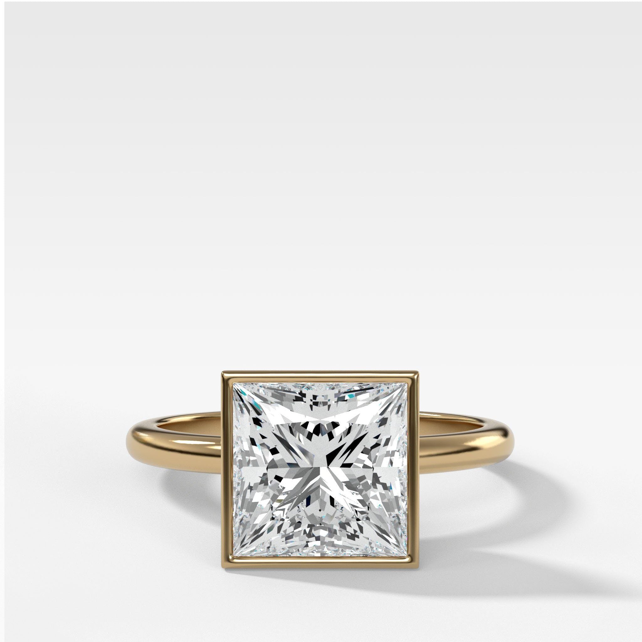 Penumbra Bezel Set Engagement Ring With Princess Cut