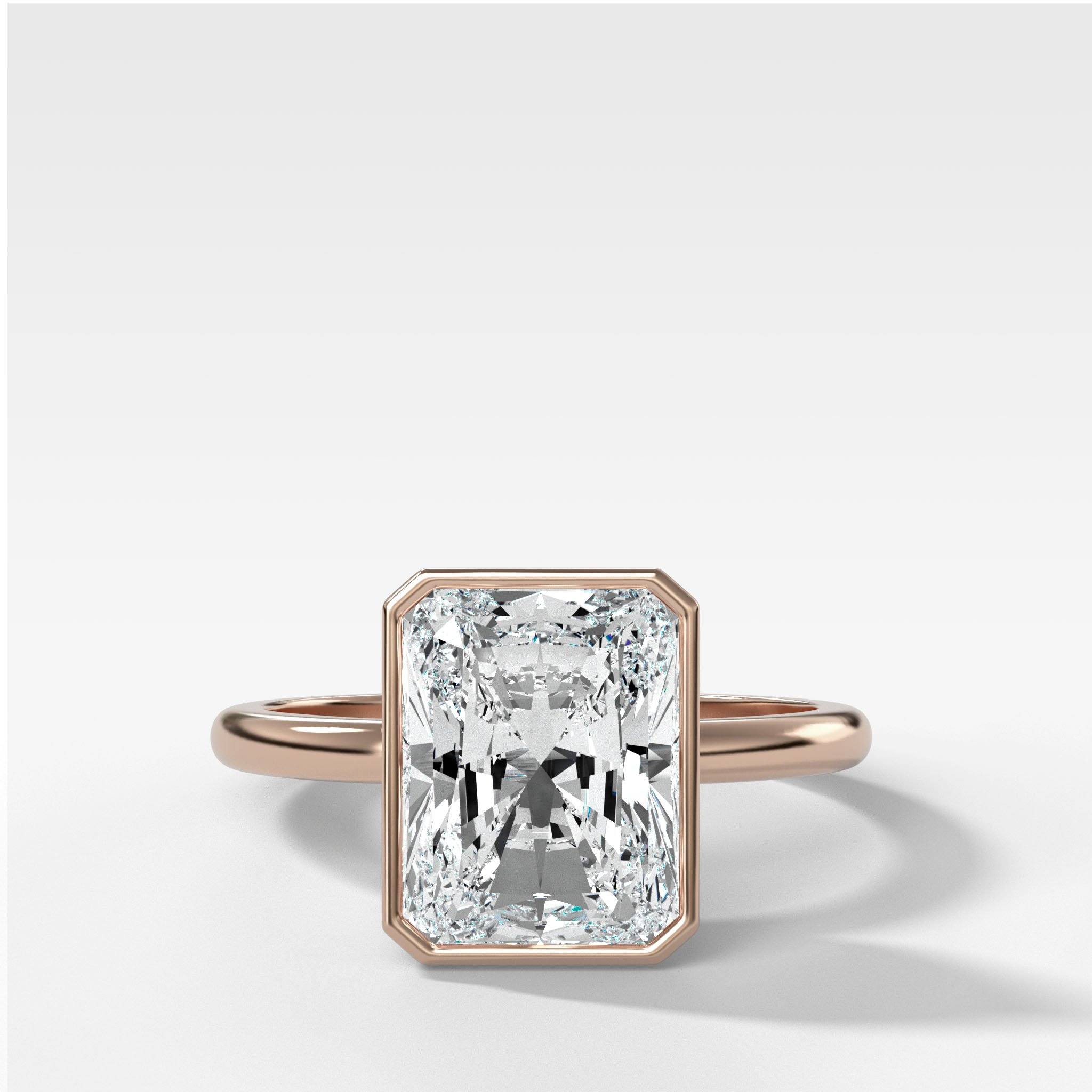 Penumbra Bezel Set Engagement Ring With Elongated Radiant Cut