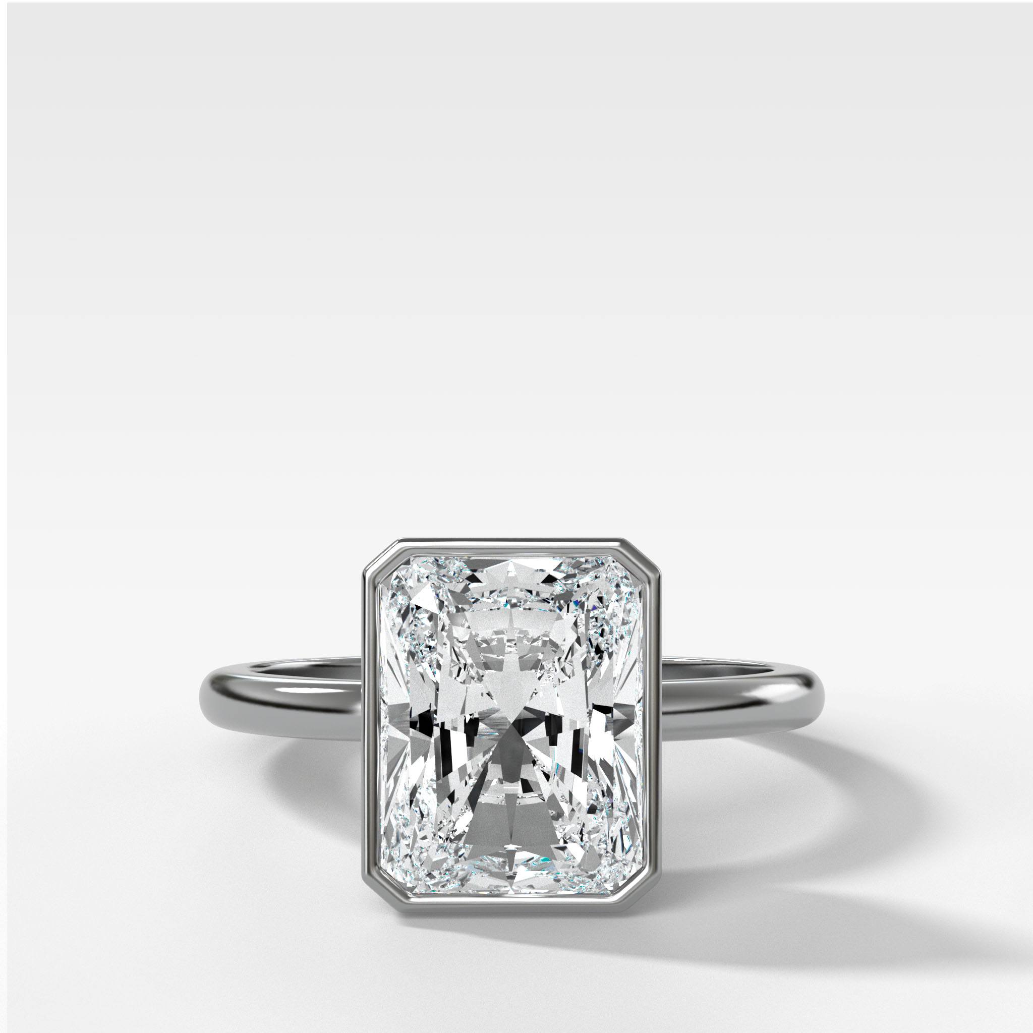 Penumbra Bezel Set Engagement Ring With Elongated Radiant Cut