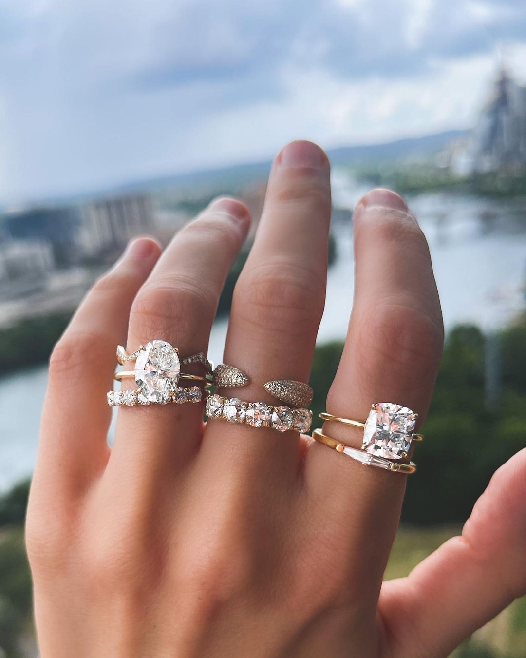 Thin + Simple Solitaire Engagement Ring With Elongated Cushion Cut Diamond