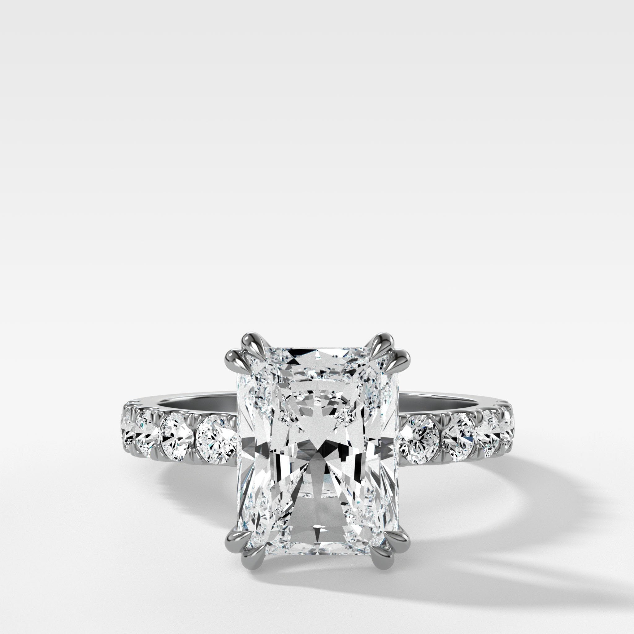 Zenith Engagement Ring With Elongated Radiant Cut Diamond
