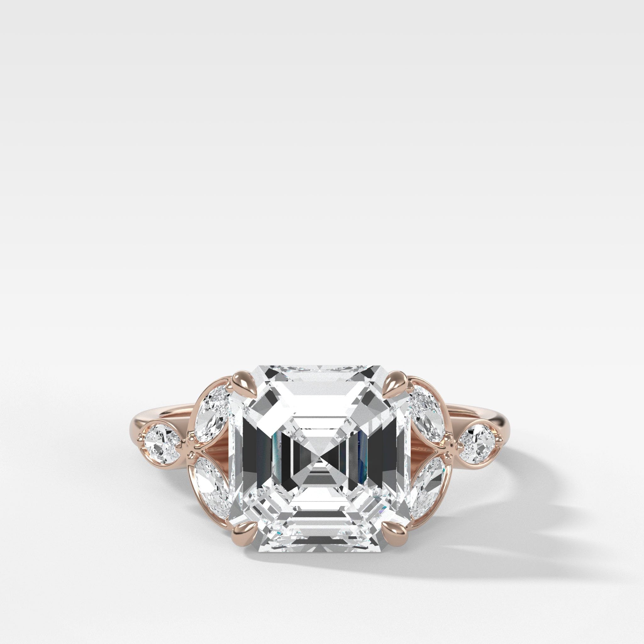 Laurel Engagement Ring With Asscher Cut Diamond