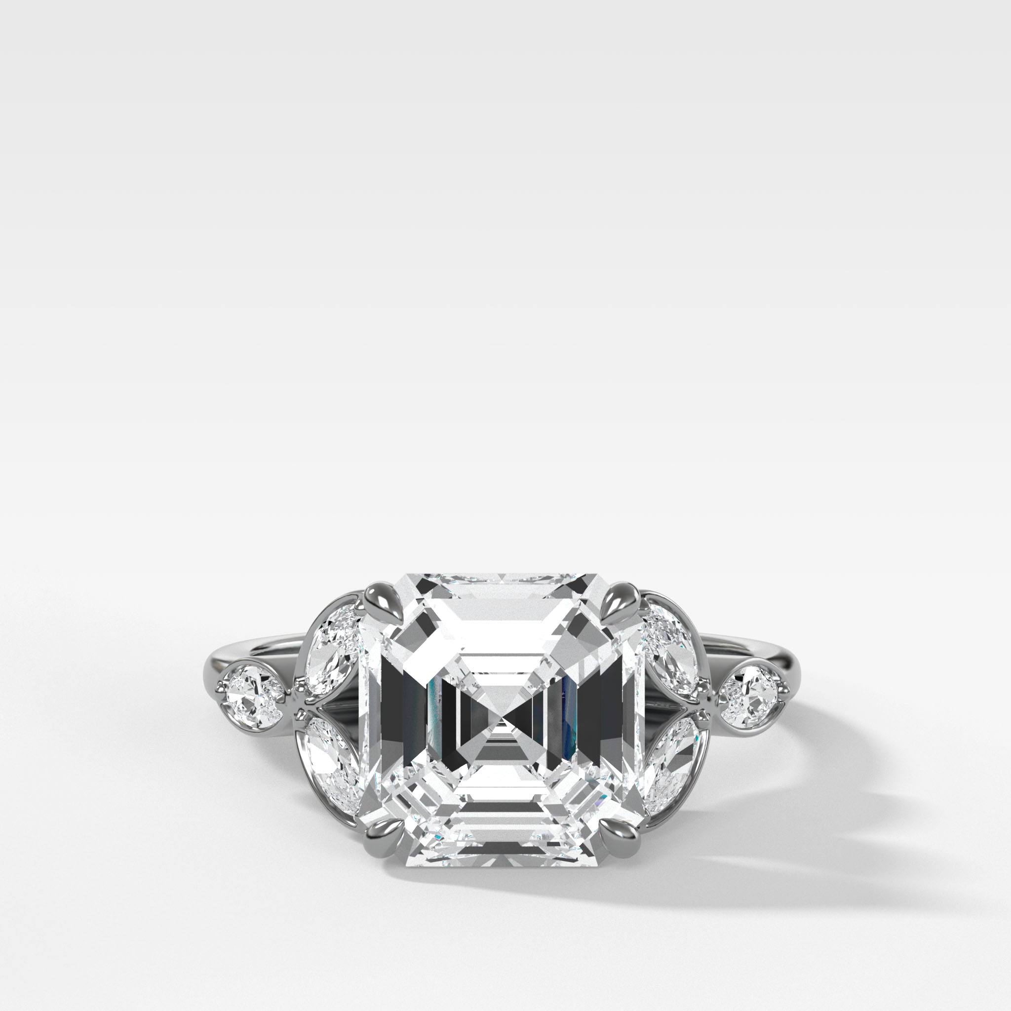 Laurel Engagement Ring With Asscher Cut Diamond