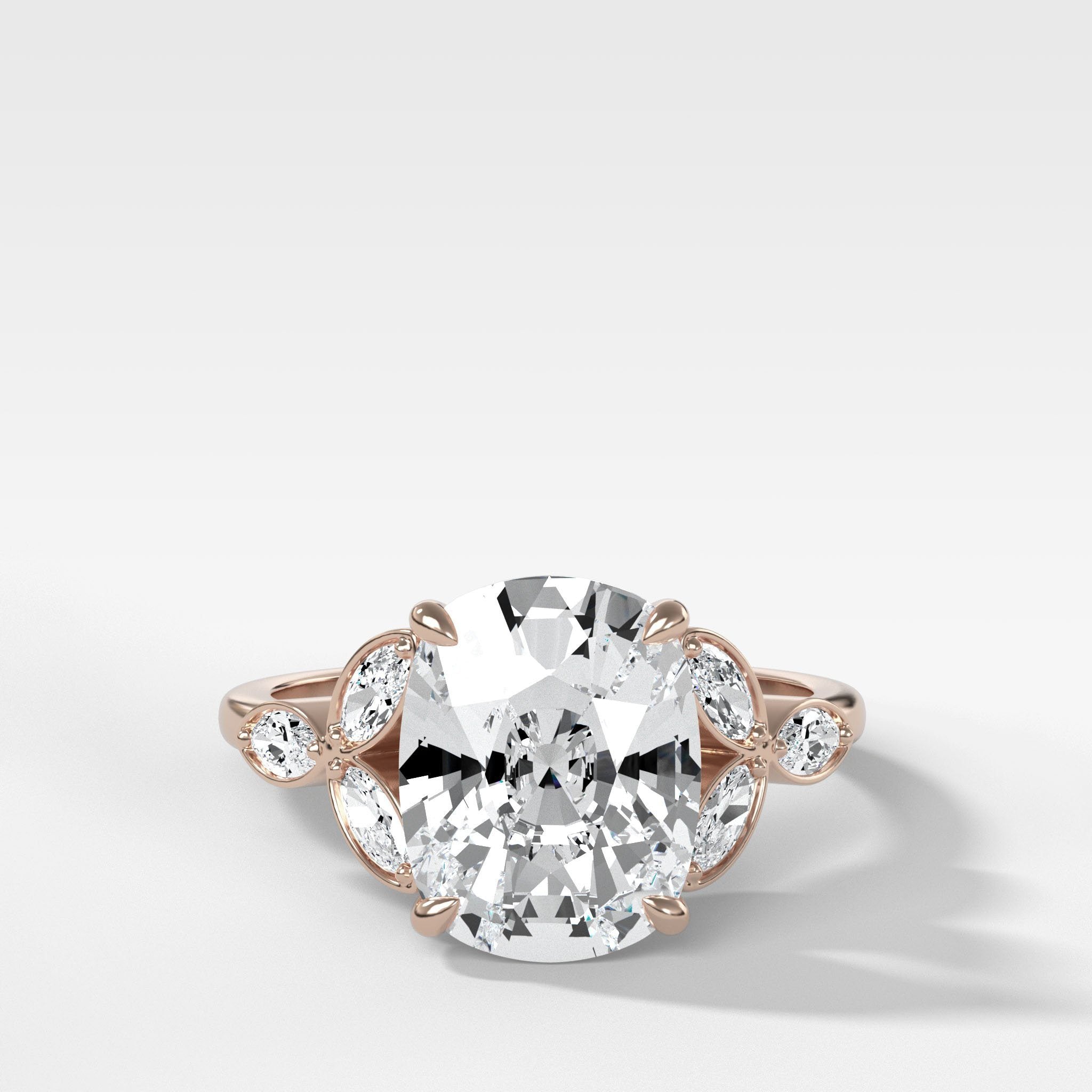 Laurel Engagement Ring With Elongated Cushion Cut Diamond