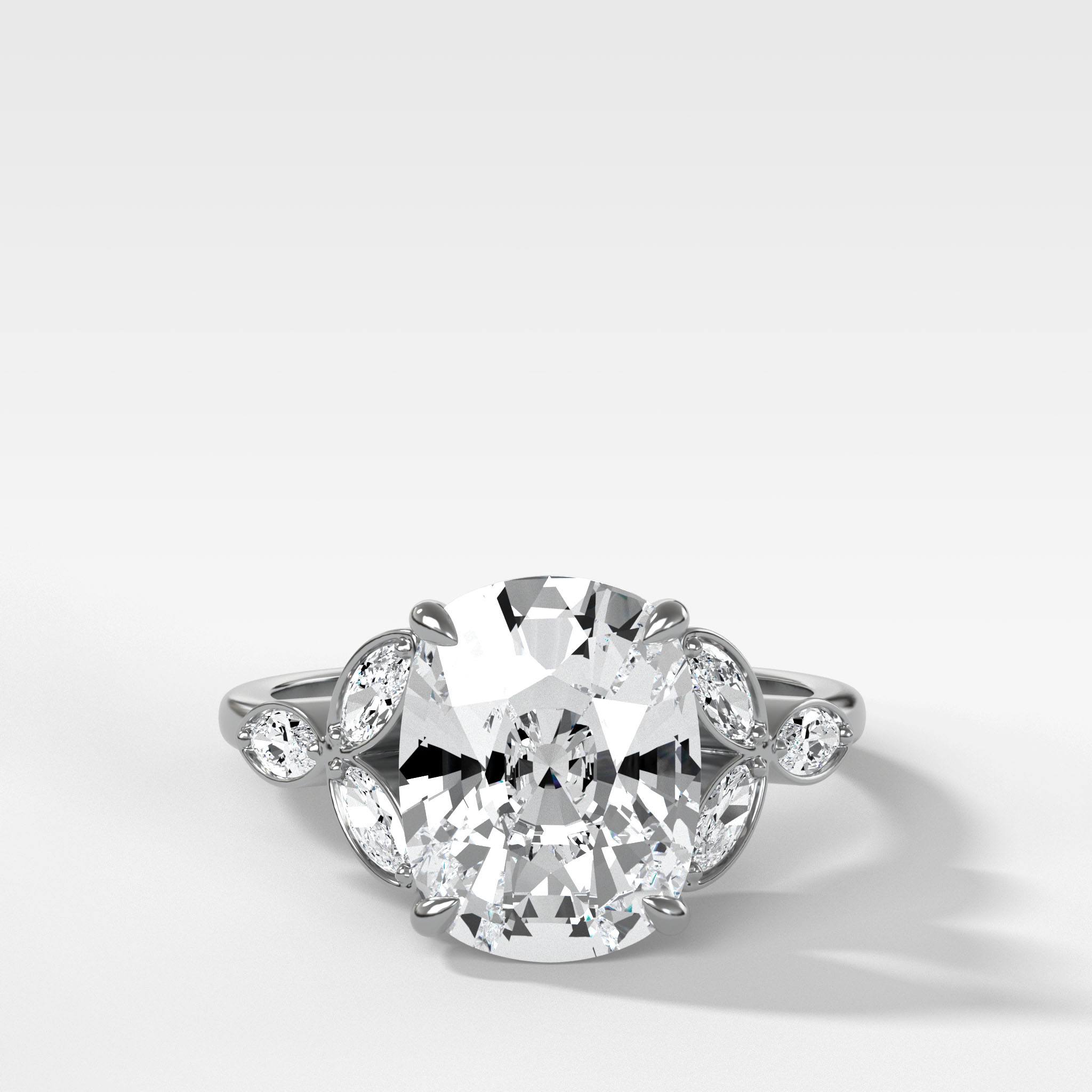 Laurel Engagement Ring With Elongated Cushion Cut Diamond