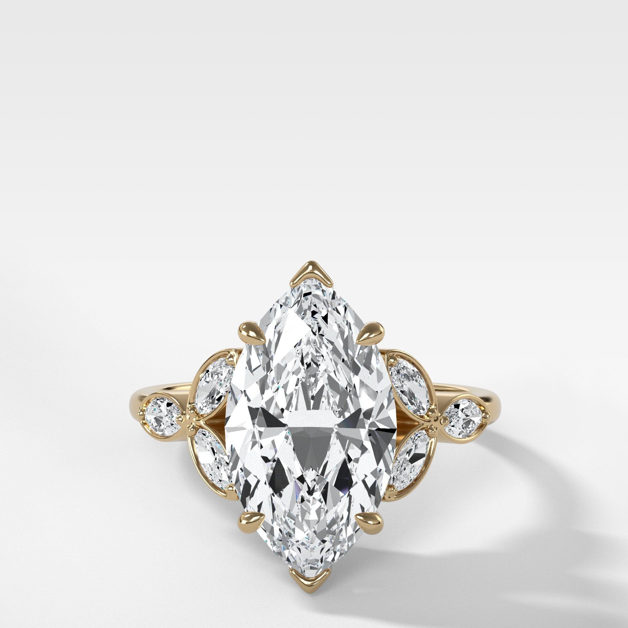 Laurel Engagement Ring With North South Marquise Cut Diamond