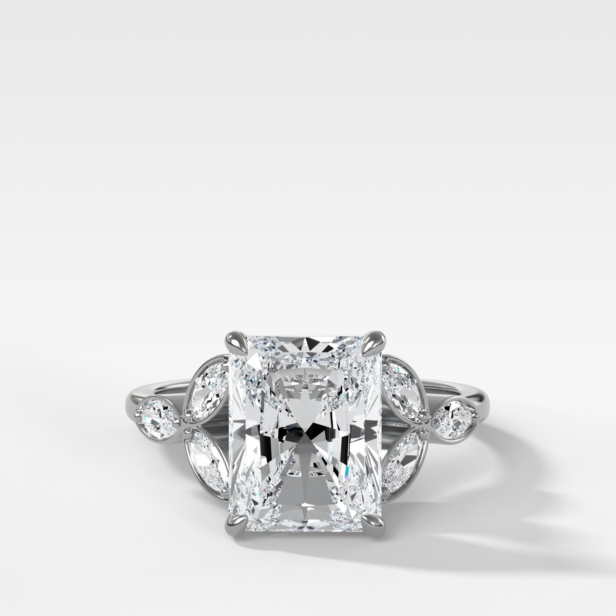 Laurel Engagement Ring With Elongated Radiant Cut Diamond