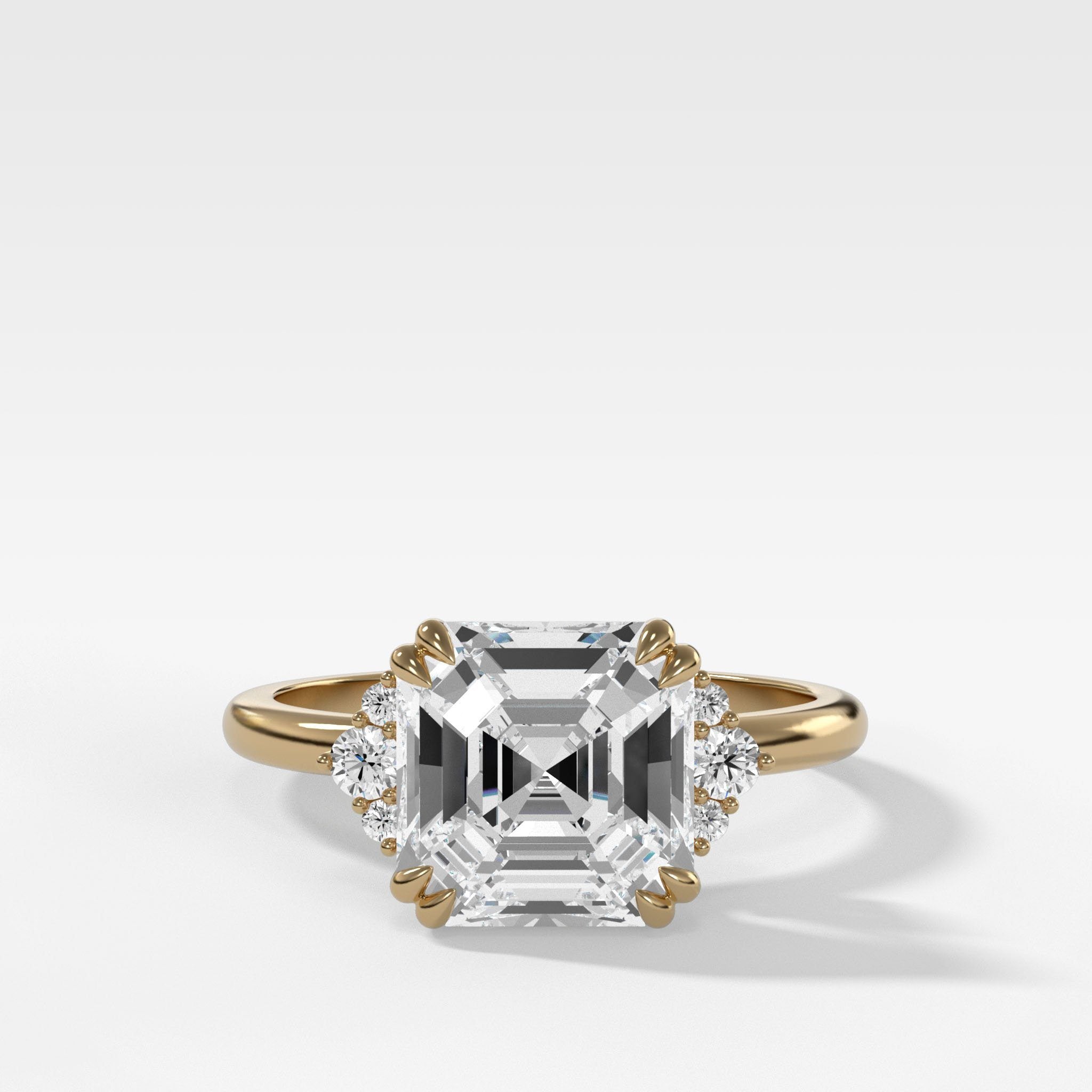 Signature Cluster Engagement Ring With Asscher Cut Diamond