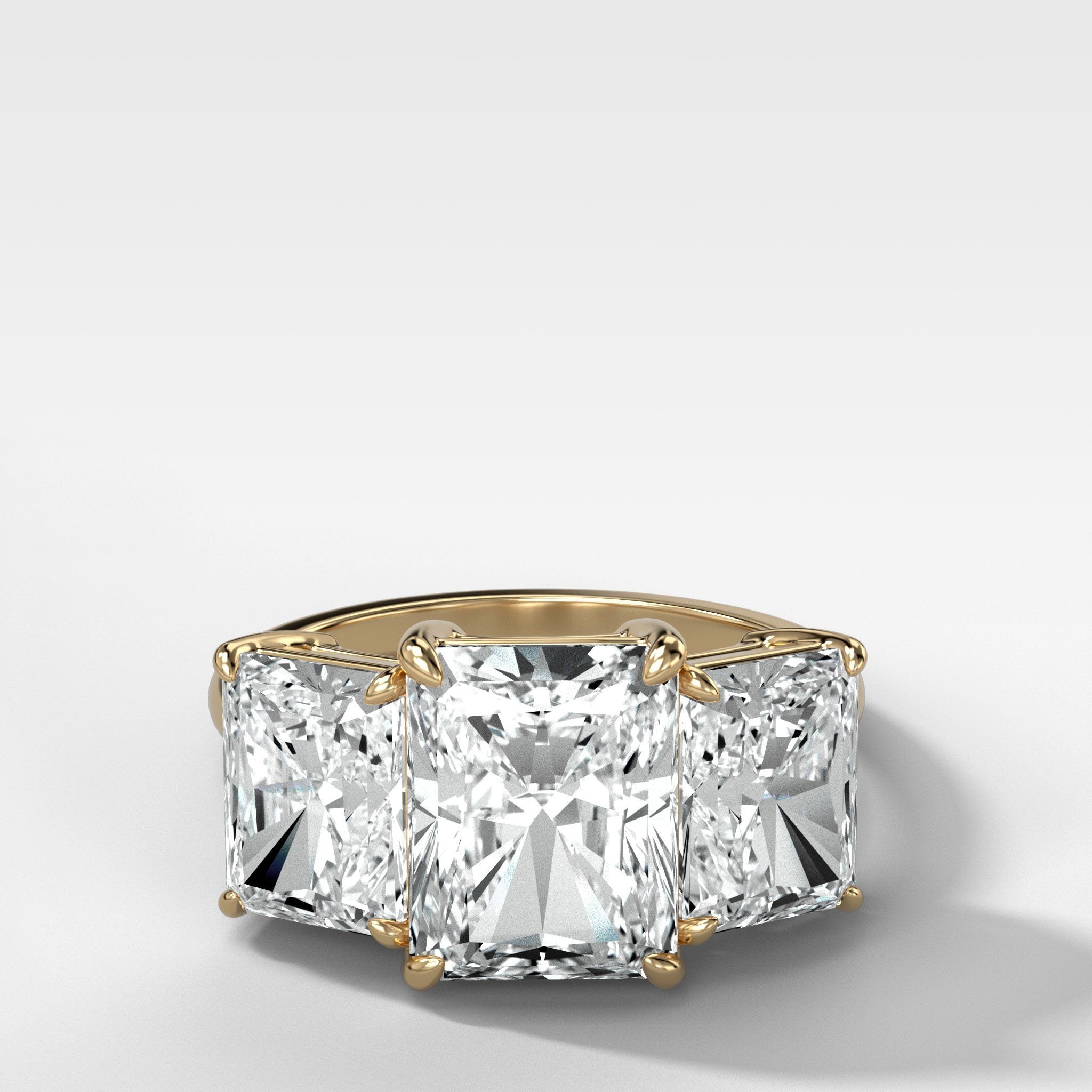 Triad Engagement Ring With Radiant Cut Diamonds