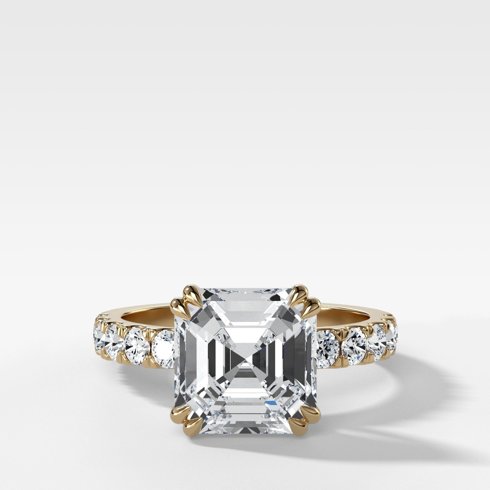 Zenith Engagement Ring With Asscher Cut Diamond