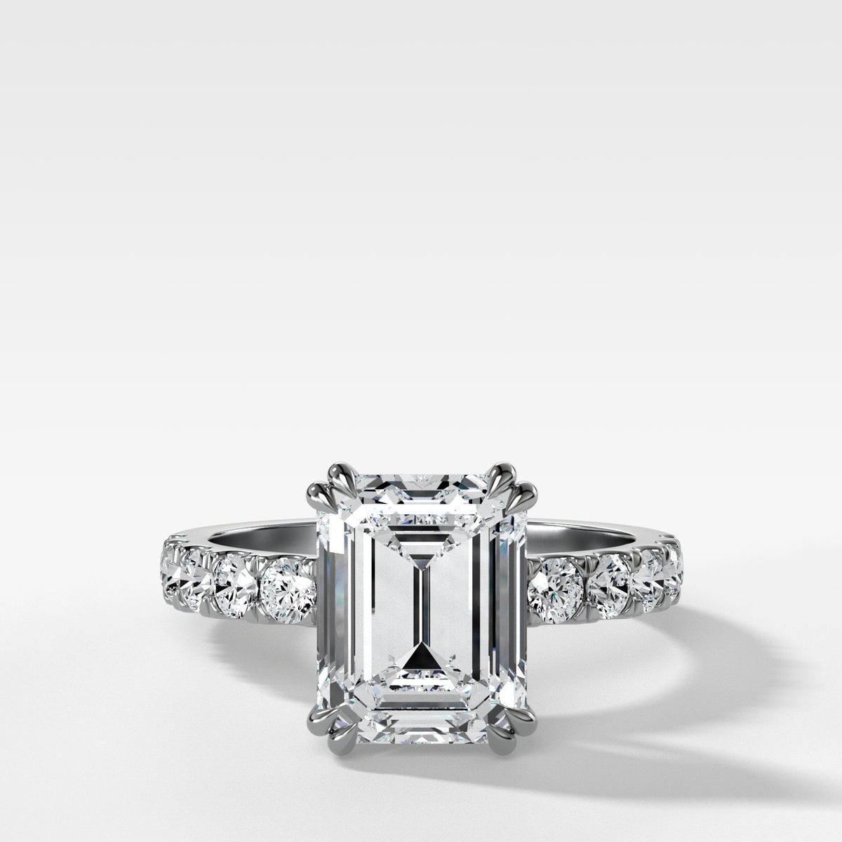 Zenith Engagement Ring With Emerald Cut Diamond