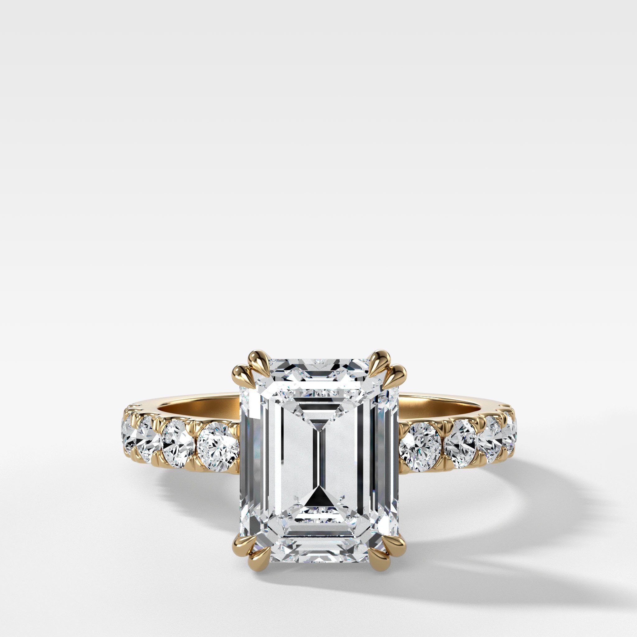 Zenith Engagement Ring With Emerald Cut Diamond