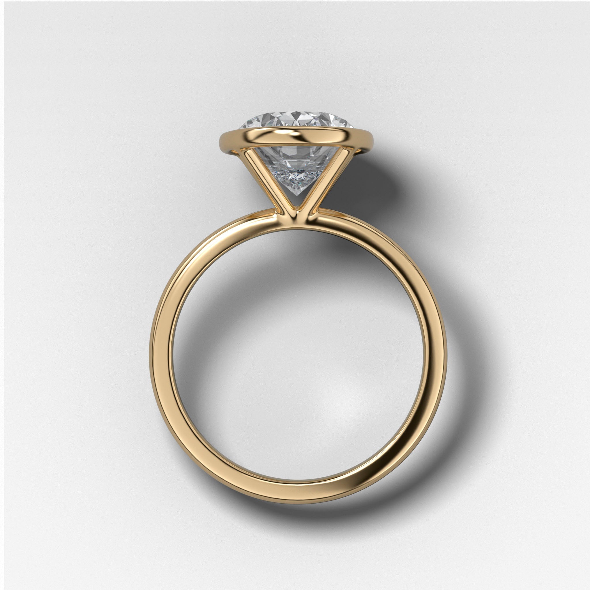Penumbra Bezel Set Engagement Ring With Oval Cut