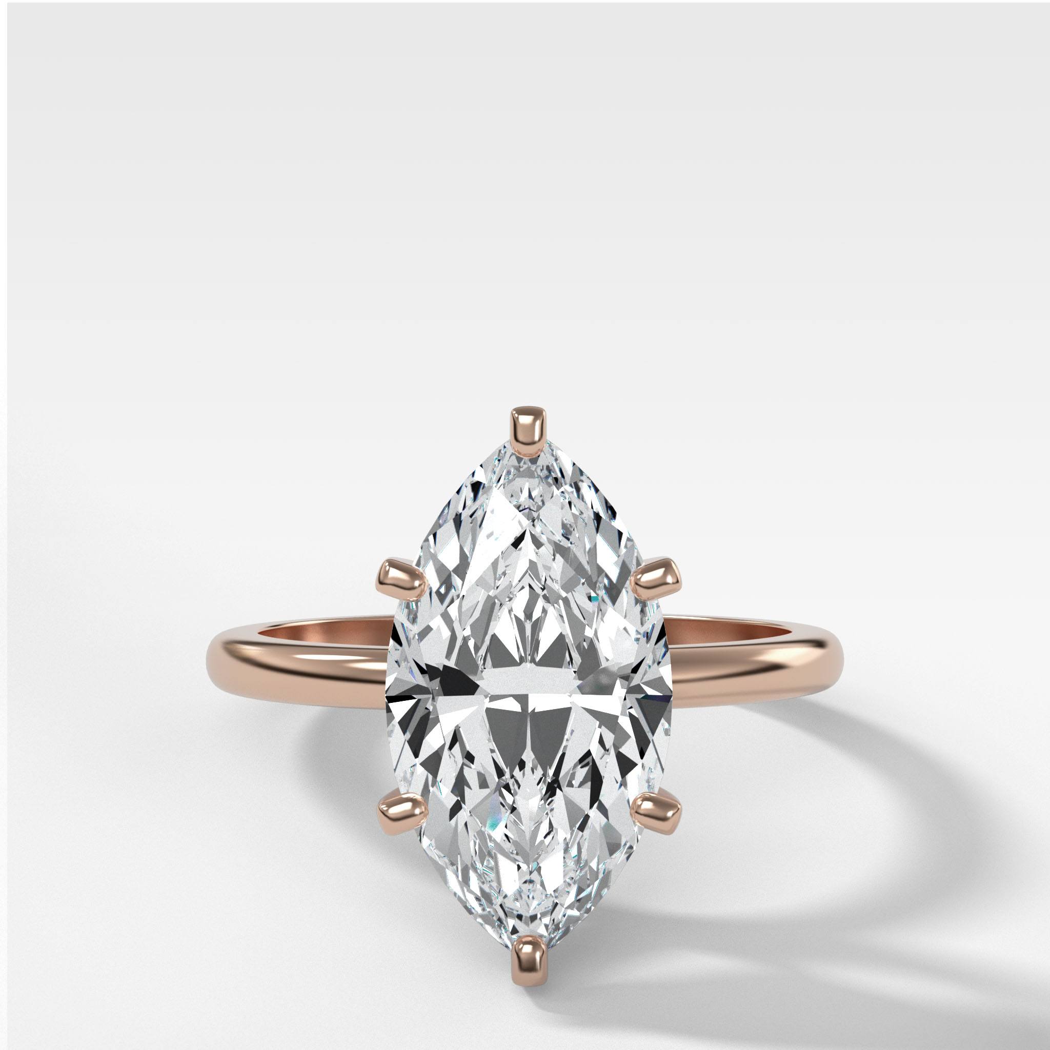 Nova Solitaire Engagement Ring With Marquise Cut Diamond