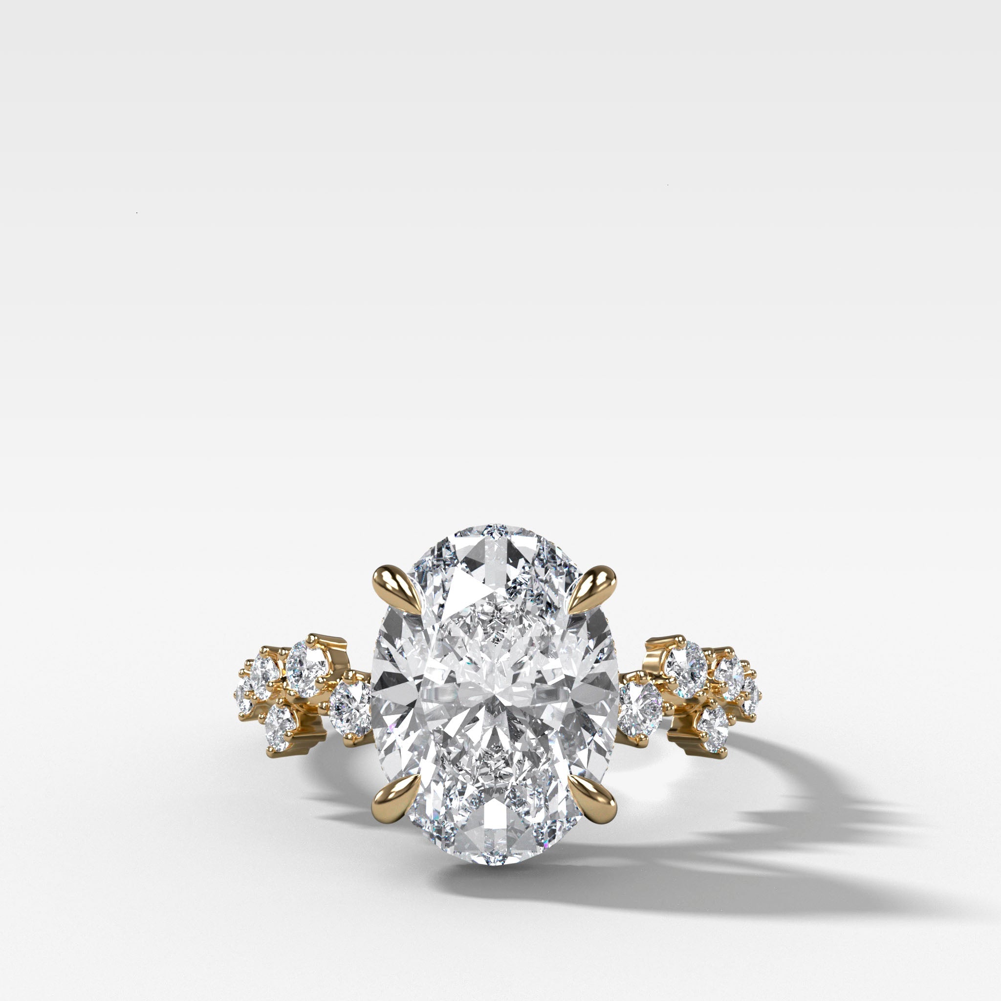 Starfire Engagement Ring with Oval Cut Diamond