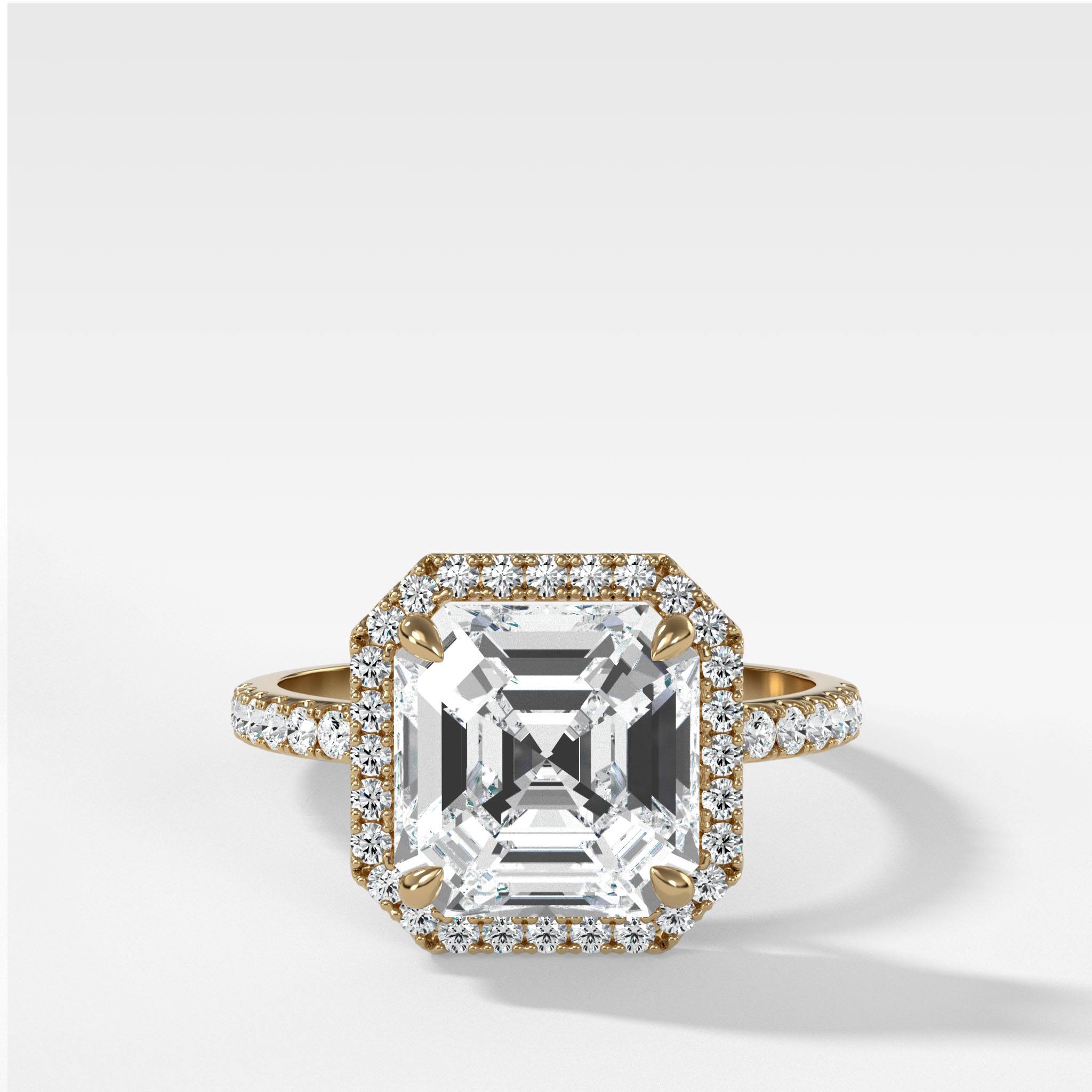 Aurora Pavé Halo Ring With Asscher Cut