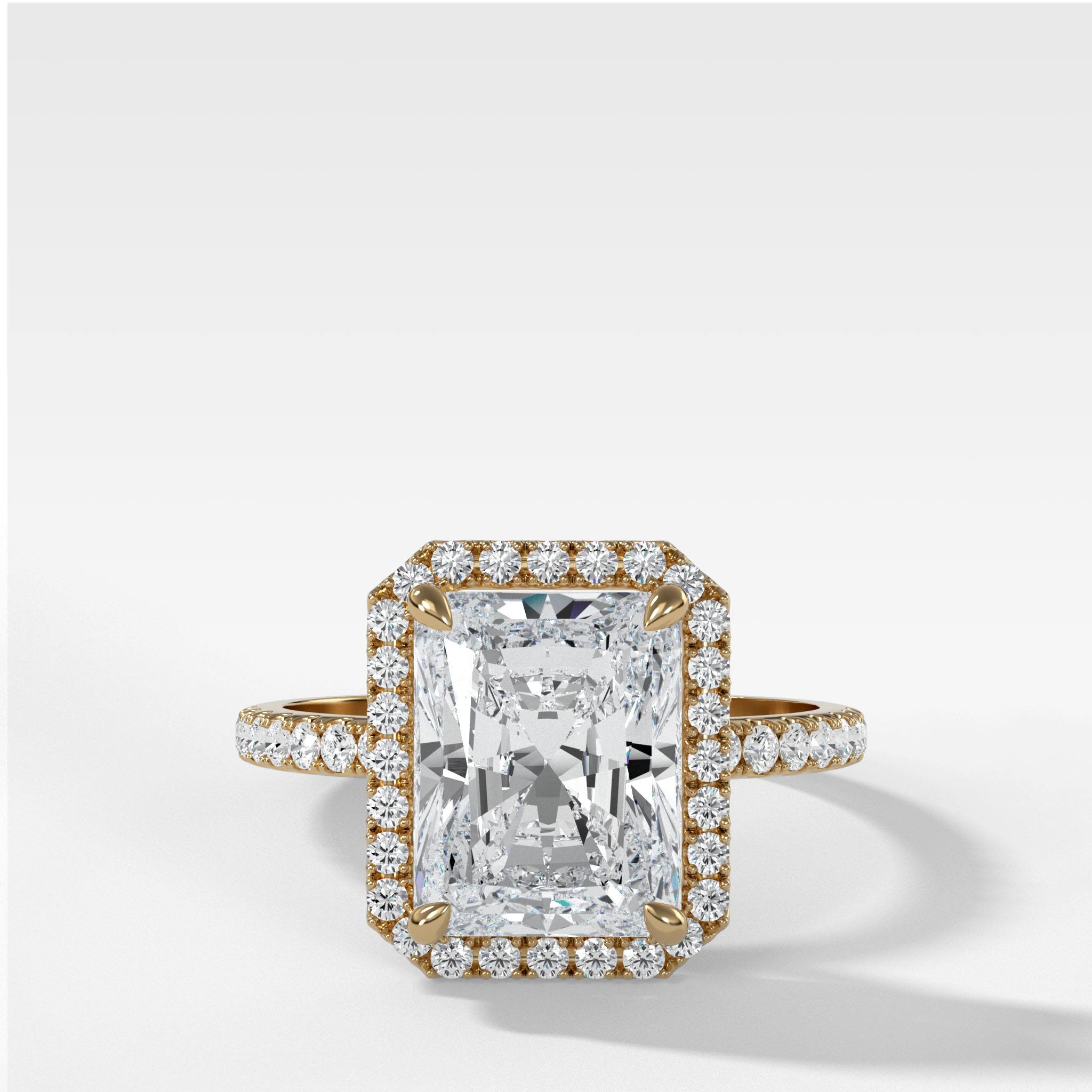Aurora Pavé Halo Ring With Radiant Cut