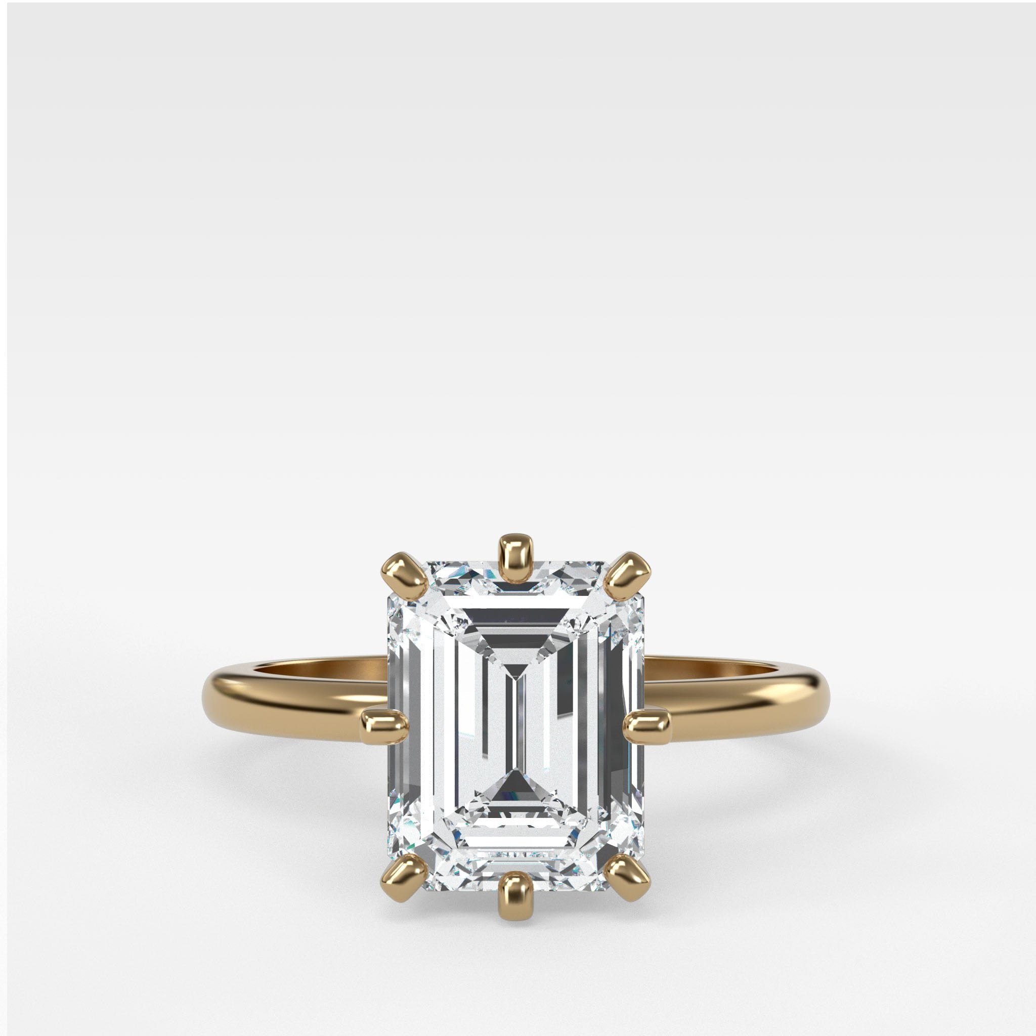 Nova Solitaire Engagement Ring With Emerald Cut Diamond