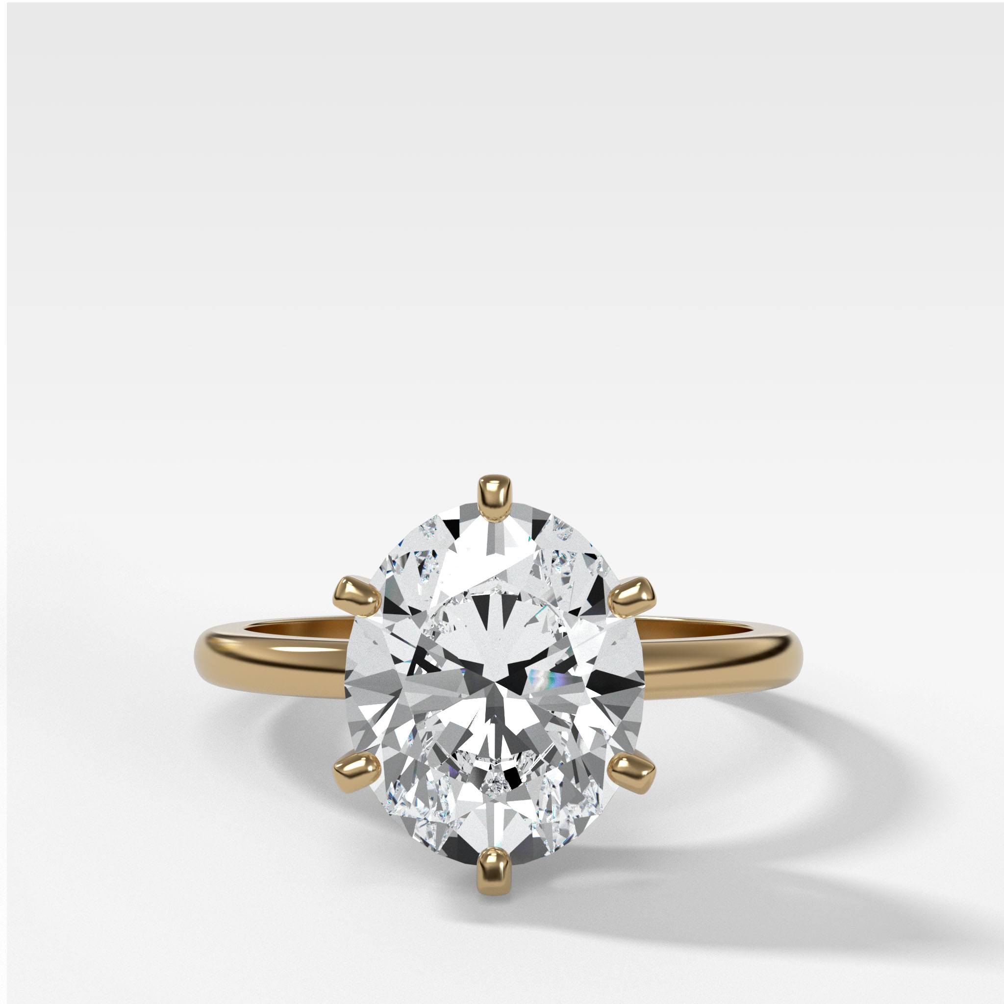 Nova Solitaire Engagement Ring With Oval Cut Diamond