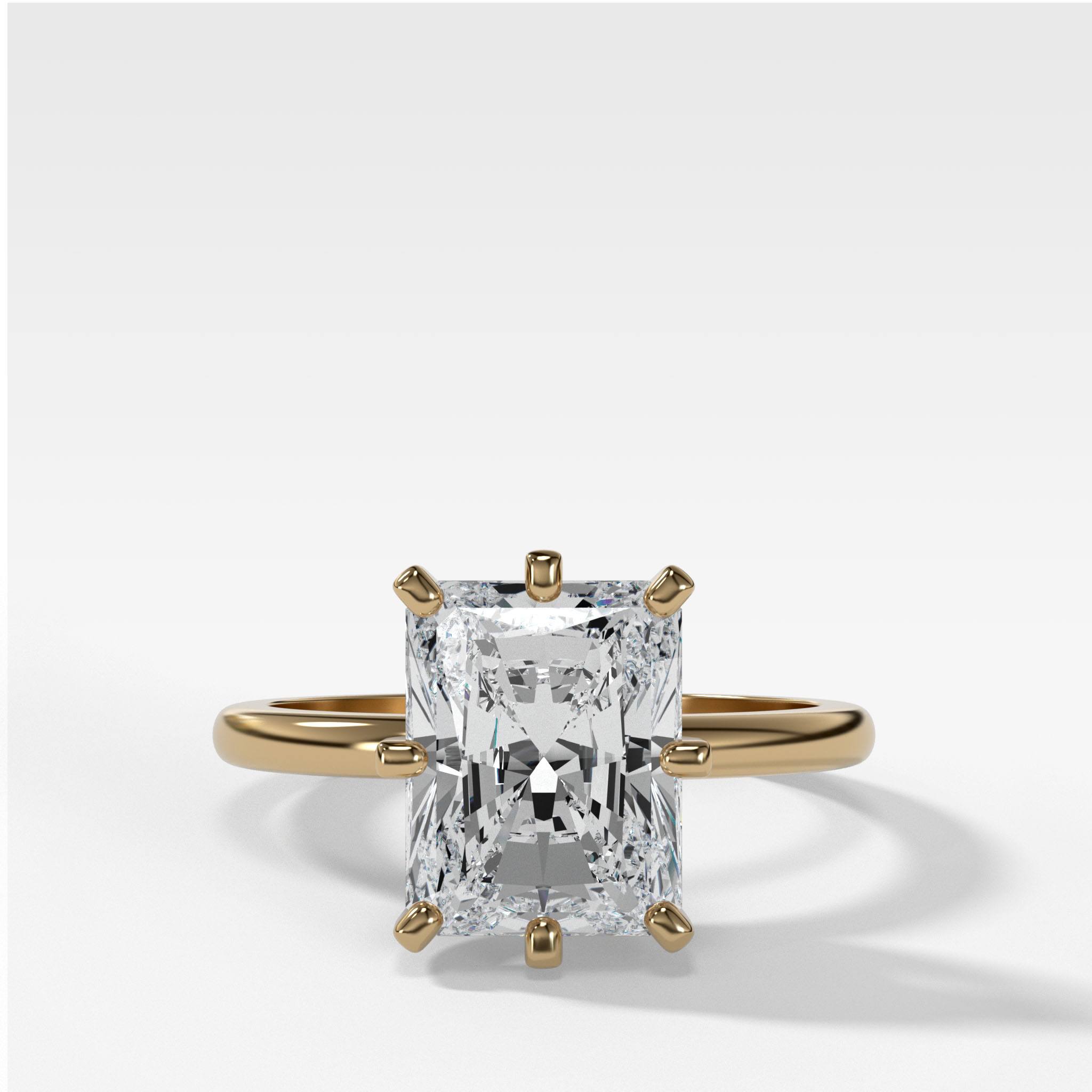 Nova Solitaire Engagement Ring With Elongated Radiant Cut Diamond