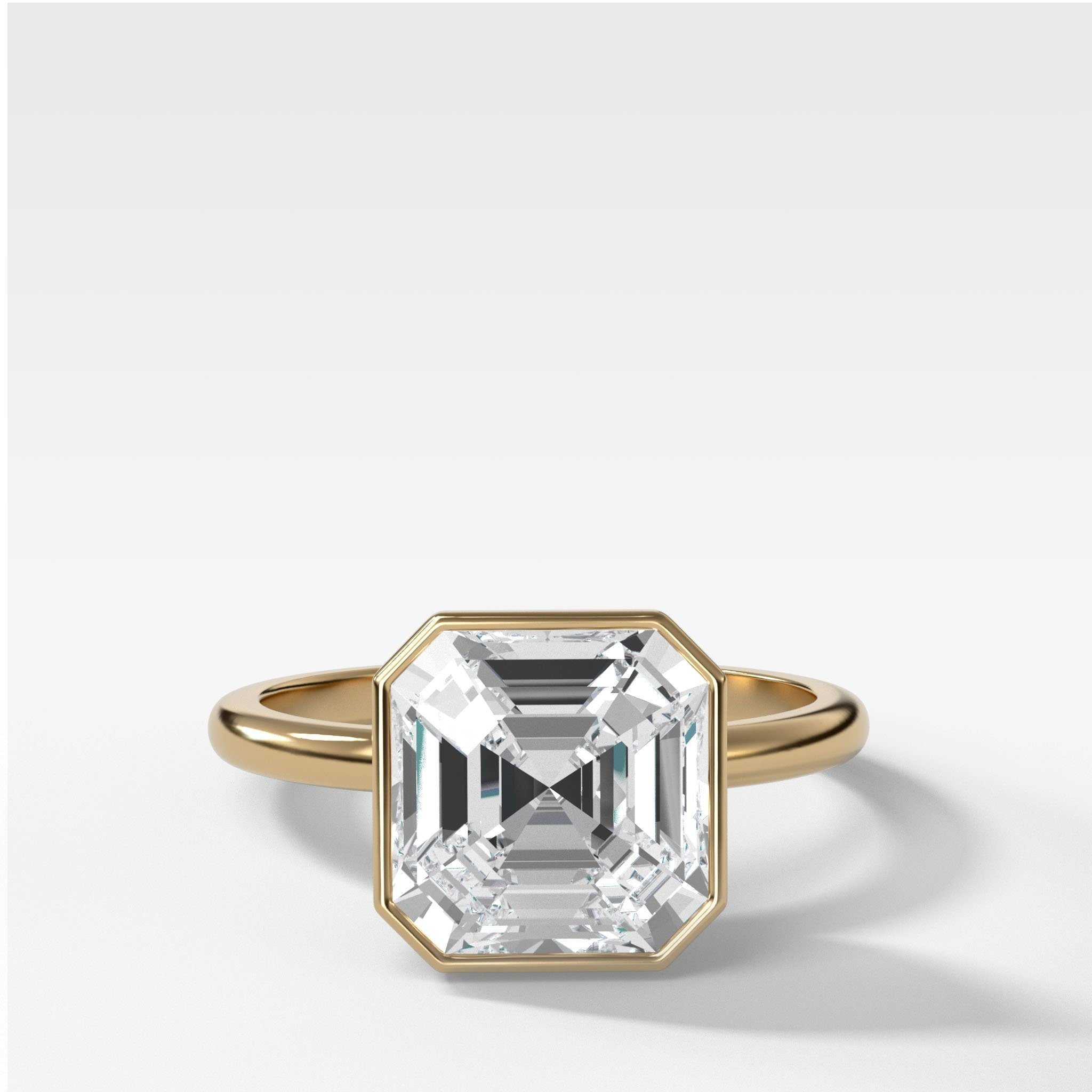 Penumbra Bezel Set Engagement Ring With Asscher Cut