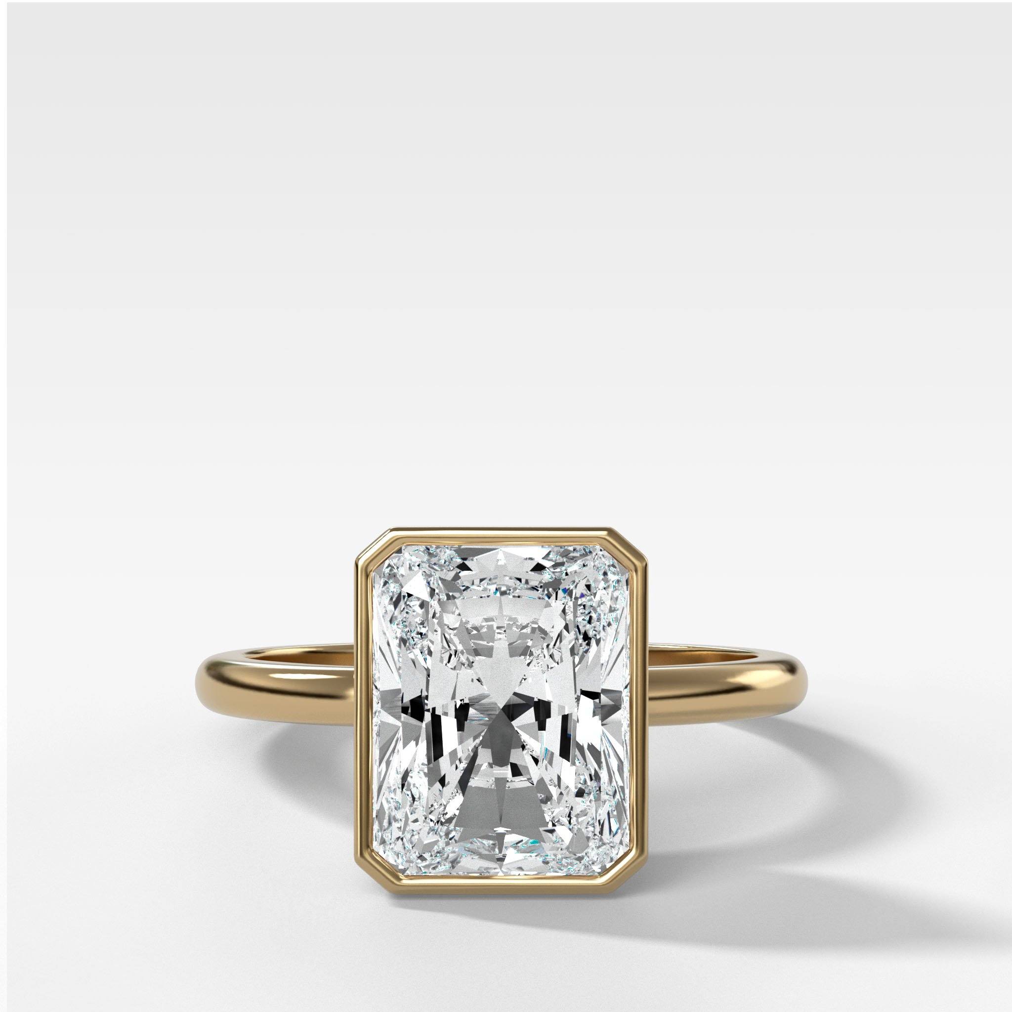 Penumbra Bezel Set Engagement Ring With Elongated Radiant Cut