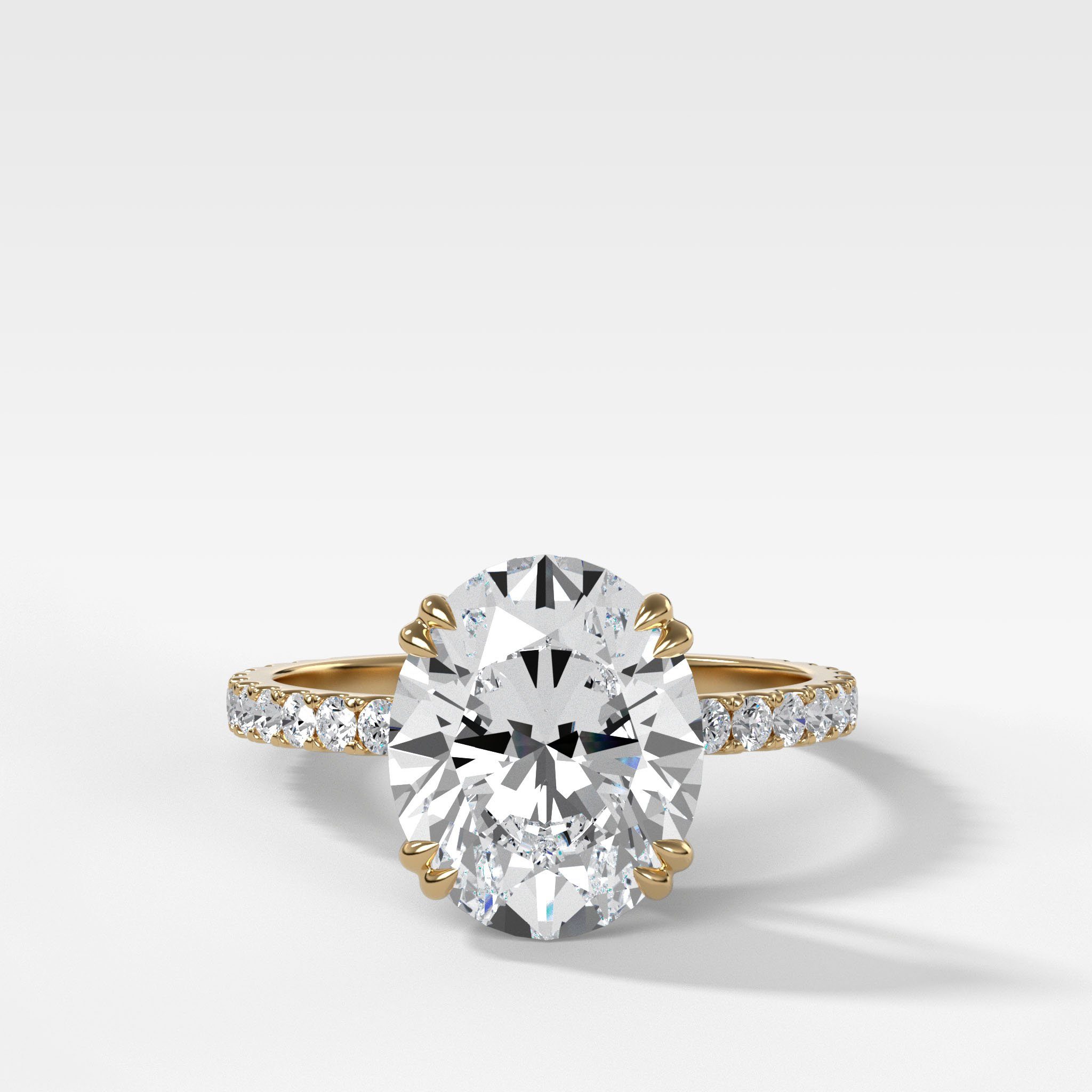 Signature Pavé Engagement Ring With Oval Cut Diamond