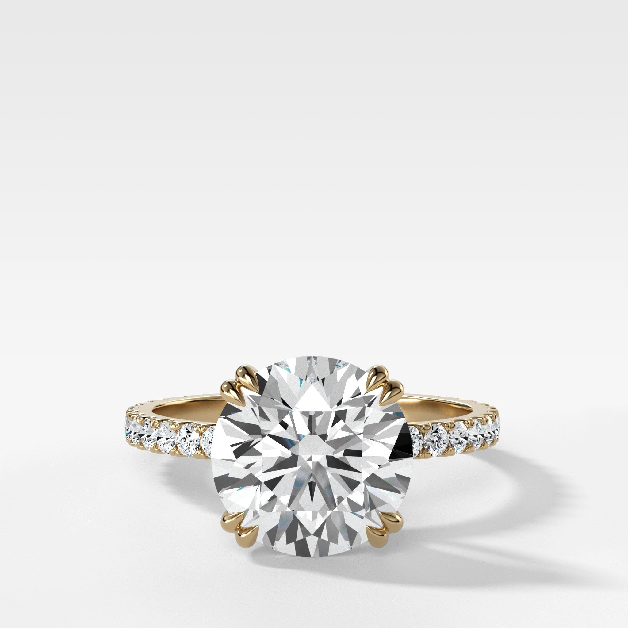 Signature Pavé Engagement Ring With Round Cut Diamond