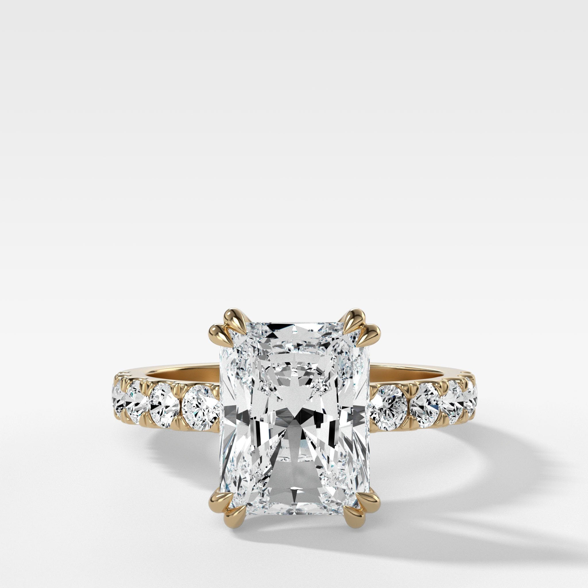 Zenith Engagement Ring With Elongated Radiant Cut Diamond