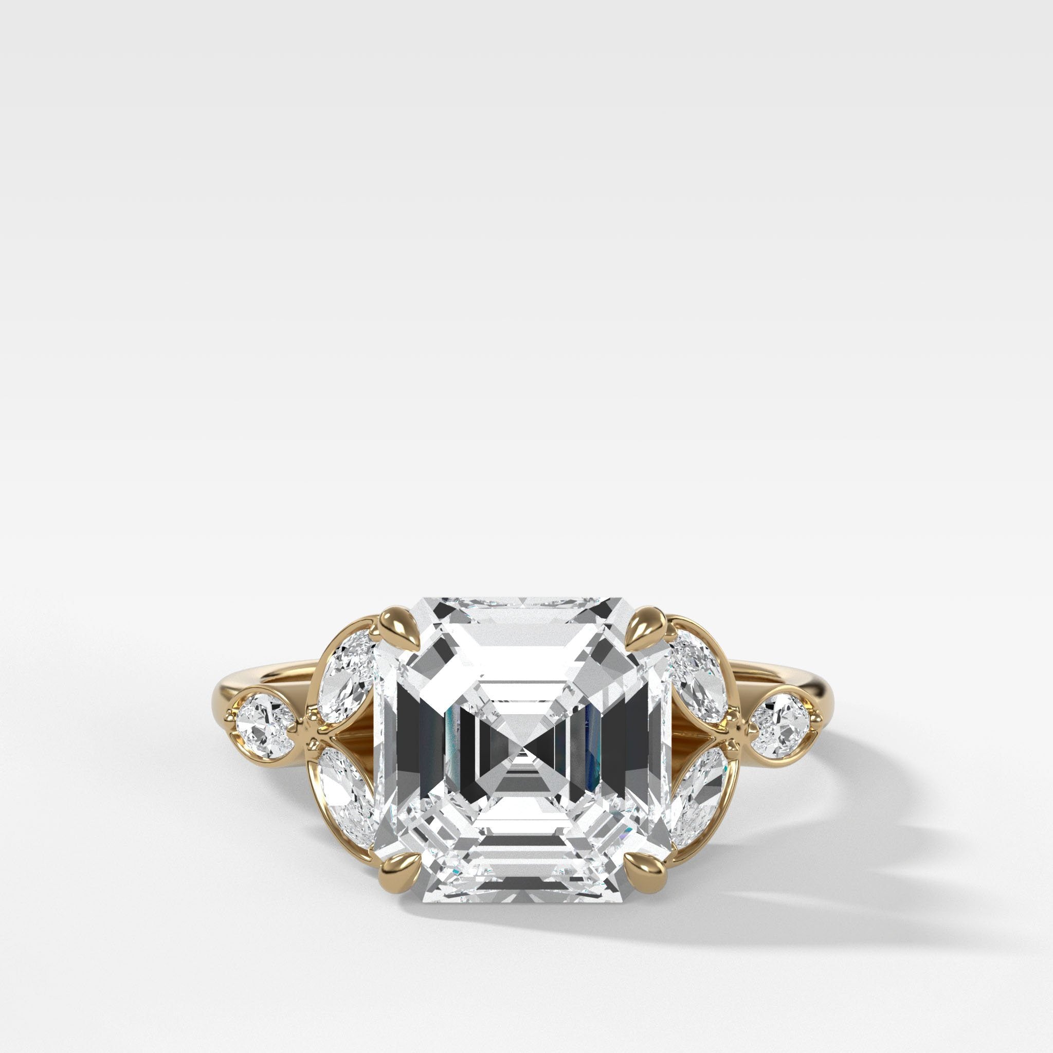 Laurel Engagement Ring With Asscher Cut Diamond