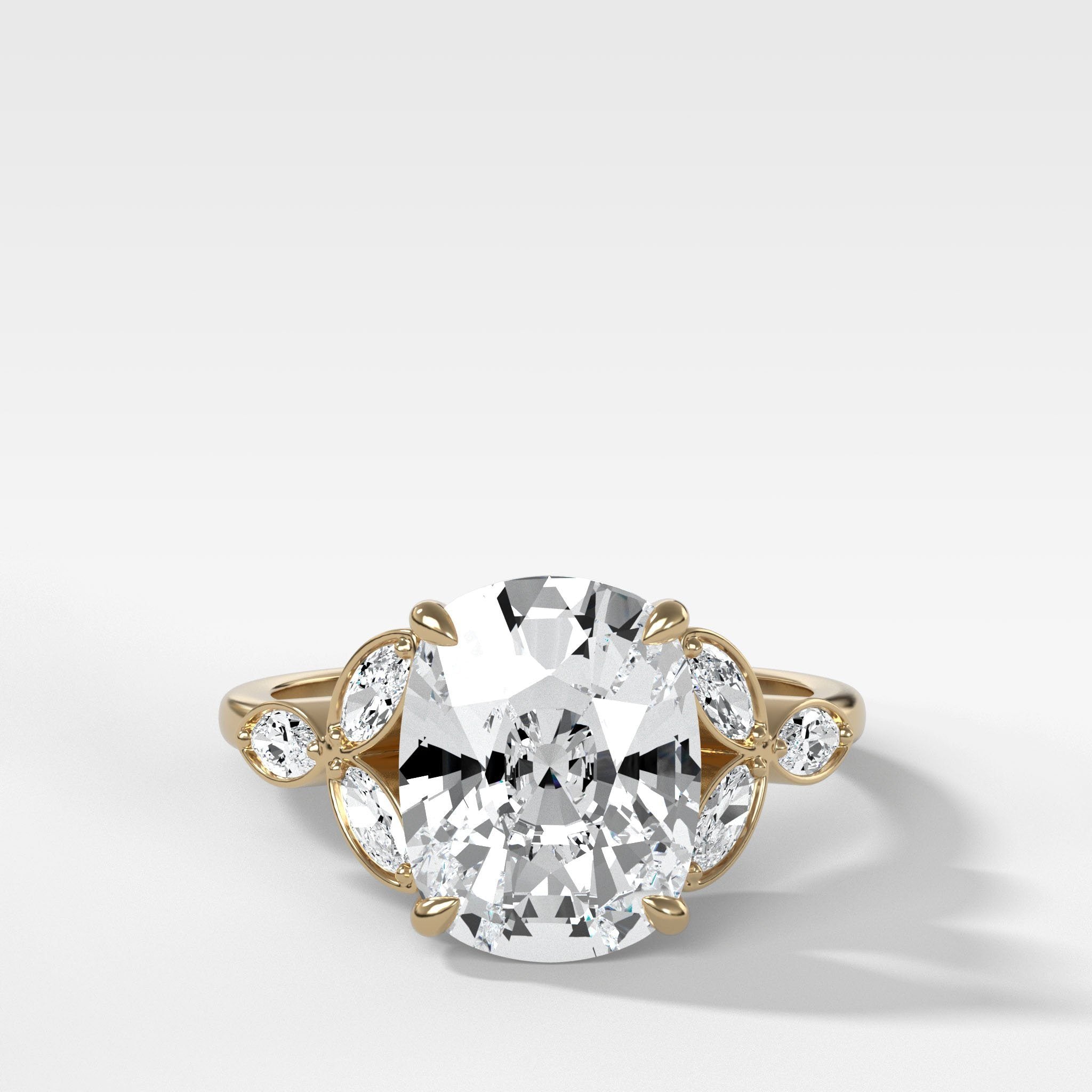 Laurel Engagement Ring With Elongated Cushion Cut Diamond